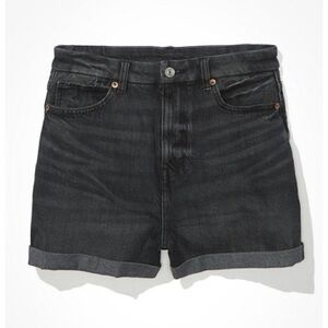 American Eagle black wash comfort stretch waistband denim shorts